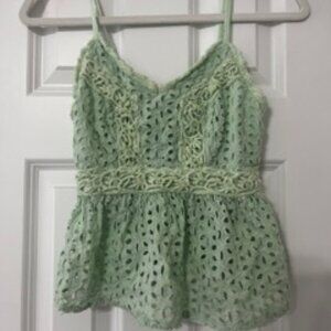Eyelet Peplum Tank Top